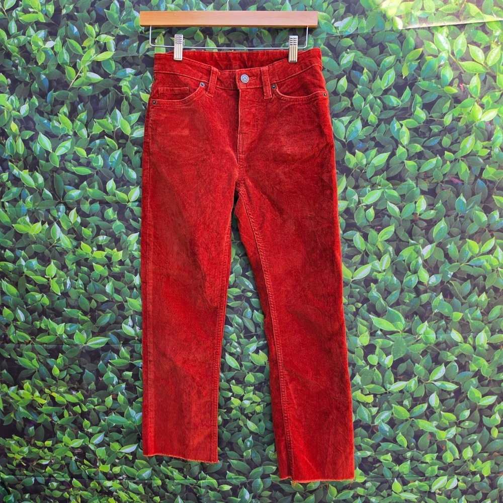 Patagonia Organic Cotton Corduroy Pants Womens 25 Rust Orange Straight Leg